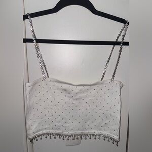 Zara White Top with Silver Straps